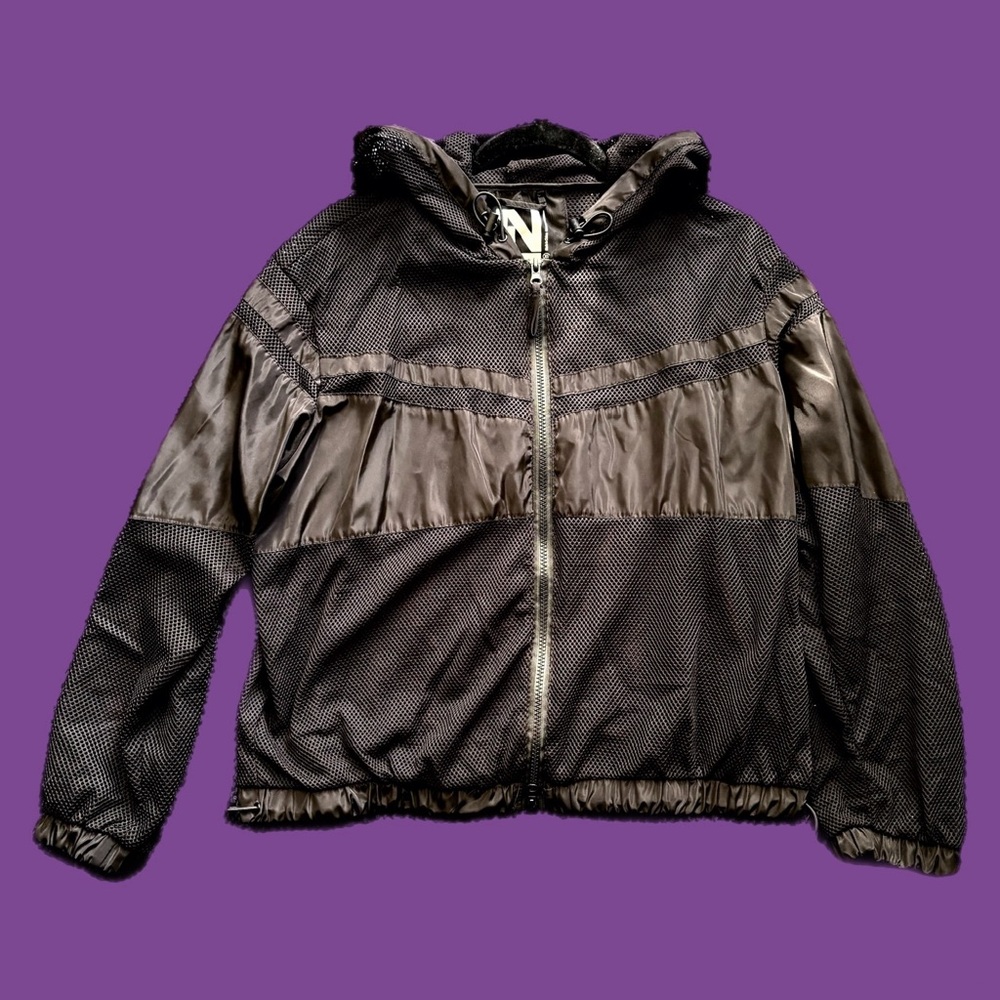 New Look Sport Black Mesh Jacket w/ Hood